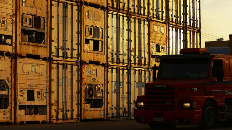 Containers are pictured at Tecon Rio Grande, the container terminal of the Port of Rio Grande, in southern Brazil. The country was among the latest countries to receive a letter from President Donald Trump informing the nation of the rate its goods will be tariffed as of August 1, absent a trade deal.