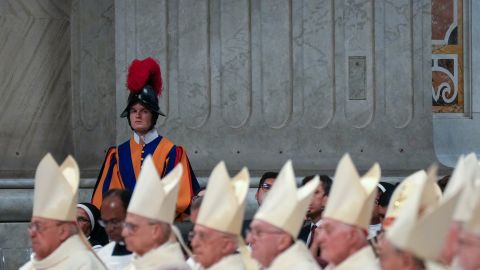 VATICAN CITY, VATICAN - MAY 04: Cardinals and faithful attend the ninth Novendiale Mass during the mourning period for Pope Francis in Saint Peter's Basilica on May 04, 2025 in Vatican City, Vatican. On May 7, 133 cardinals will enter the Sistine Chapel to begin the papal conclave, the secretive voting process that requires two-thirds majority to elect the new leader of the Catholic Church. The election follows the death of Pope Francis on April 21 at the age of 88. (Photo by Christopher Furlong/Getty Images)
