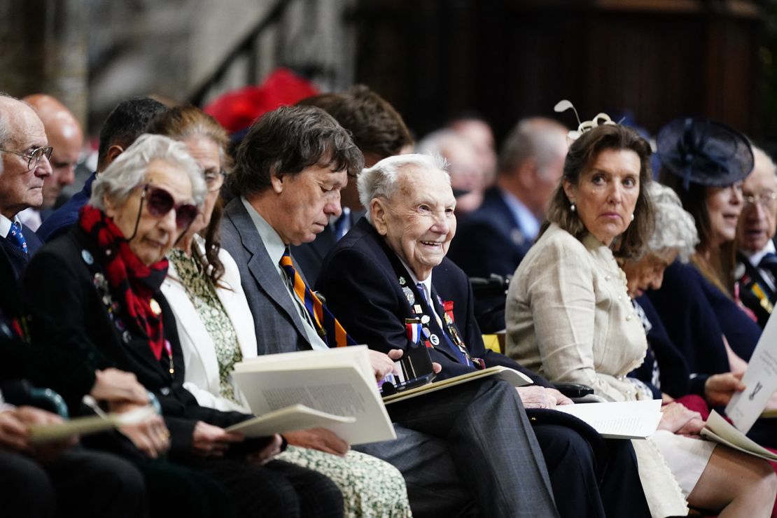 WWII veterans and guests at Westminster Abbey on Thursday.