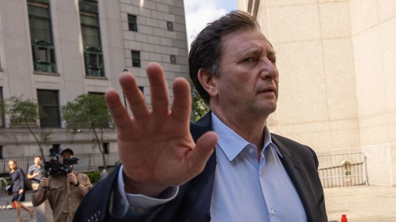 Alex Mashinsky, former chief executive officer of Celsius Network, exits court in New York on Thursday, May 8, 2025. Mashinsky was sentenced on Thursday to 12 years in prison after pleading guilty in December to securities fraud and commodities fraud.