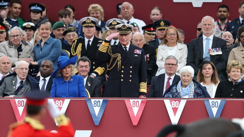 British royal family watches military parade marking start of VE Day events in London