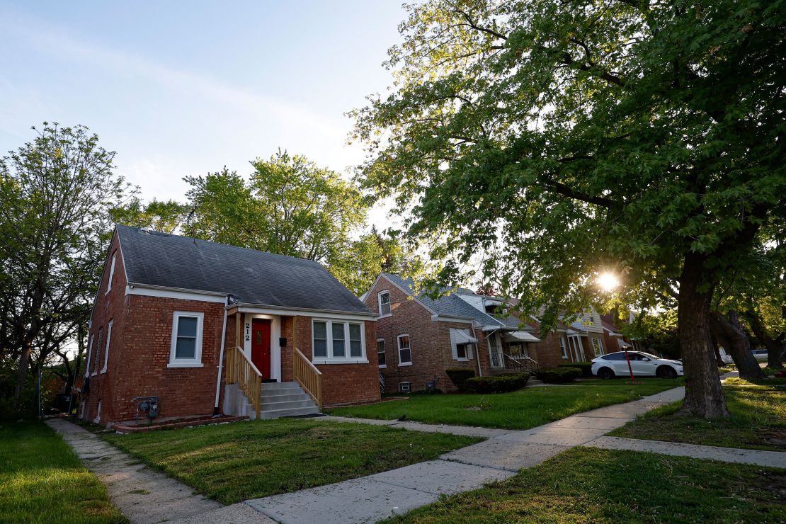 The childhood home of the new Pope Leo XIV is seen in Dolton, Illinois, on May 9, 2025.
