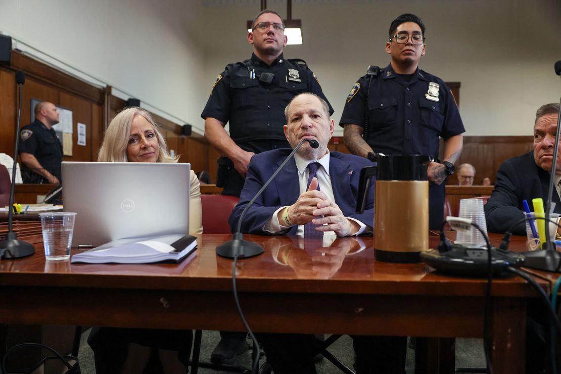 Harvey Weinstein appears in state court in Manhattan on Wednesday, May 7.