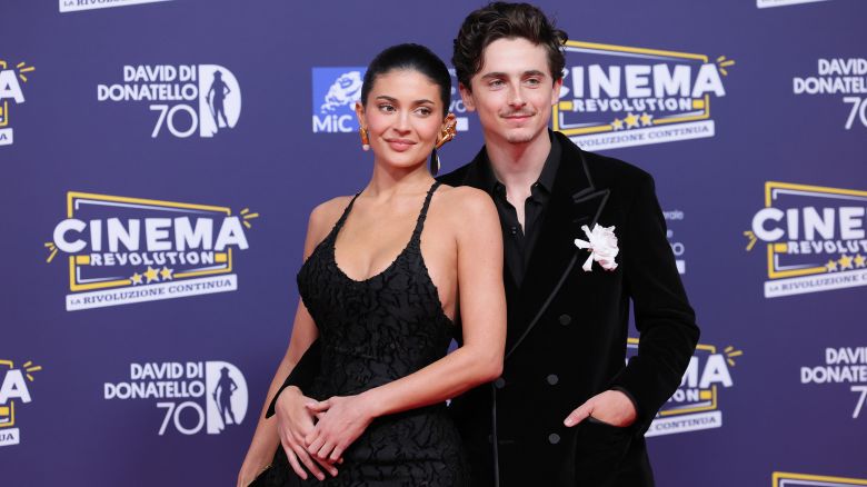 (From left) Kylie Jenner and Timothée Chalamet at the 70th David Di Donatello awards in Rome on Wednesday.