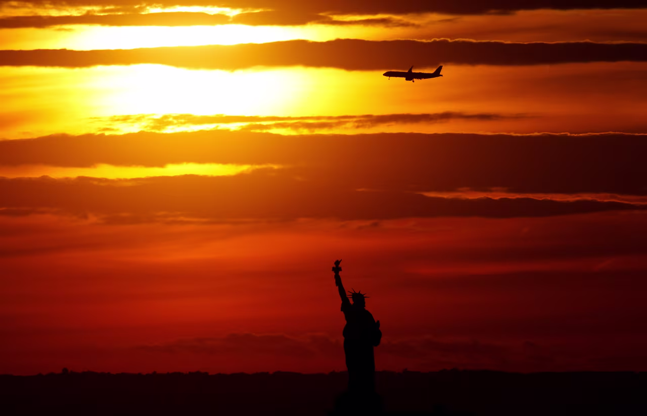An airplane approaches Newark Liberty International Airport on Wednesday.