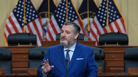 WASHINGTON, DC - MAY 08: Sen. Ted Cruz (R-TX) delivers remarks during a press conference on Capitol Hill May 8, 2025 in Washington, DC. The press conference, organized by the non-profit United Against Nuclear Iran, occurred as the United States and Iran continue to negotiate over bilateral issues and growing international concern with Iran’s drone production and proliferation.  (Photo by Win McNamee/Getty Images)