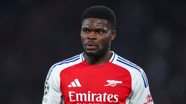 Thomas Partey during the second leg of Arsenal's Champions League semifinal against Paris Saint-Germain in May.