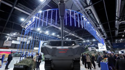 An armoured artillery system vehicle NEMESIS manufactured by Spanish company GDELS (General Dynamics European Land Systems) is displayed during the International Defence and Security Fair (FEINDEF) in Madrid, May 12, 2025. (Photo by Thomas COEX / AFP) (Photo by THOMAS COEX/AFP via Getty Images)
