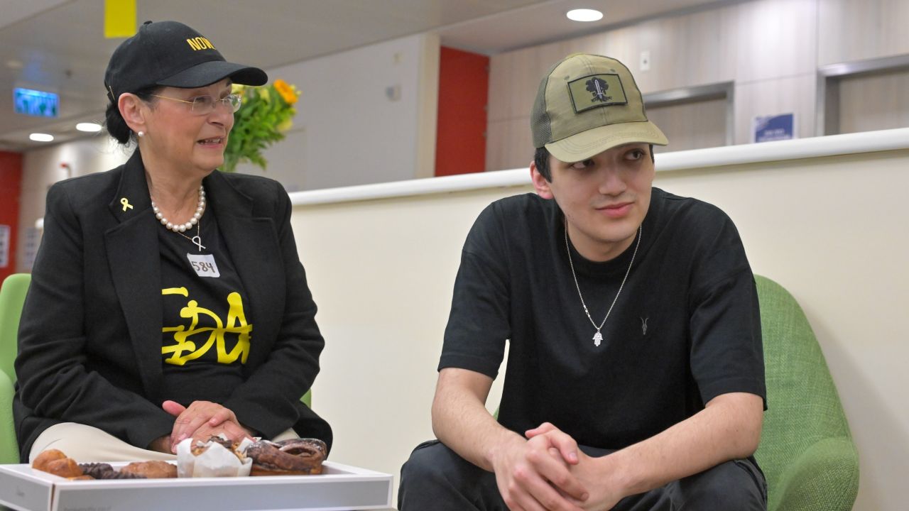 TEL AVIV, ISRAEL - MAY 13: (----EDITORIAL USE ONLY  MANDATORY CREDIT - 'ISRAELI PRESIDENCY / HANDOUT' - NO MARKETING NO ADVERTISING CAMPAIGNS - DISTRIBUTED AS A SERVICE TO CLIENTS----) American-Israeli hostage Edan Alexander reunities his family at Sourasky (Ichilov) Medical Center after Palestinian resistance group Hamas released him by handing over to Red Cross delegation in Tel Aviv, Israel on May 13, 2025. (Photo by Israeli Presidency / Handout/Anadolu via Getty Images)
