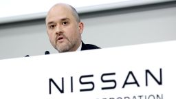 Ivan Espinosa, chief executive officer of Nissan Motor Co., speaks during a news conference at the company's headquarters in Yokohama, Japan, on Tuesday, May 13, 2025. Nissan shares rallied on Tuesday after a report that the Japanese automaker will eliminate 11,000 more jobs than previously forecast as part of a plan to restructure its flailing business. Photographer: Kiyoshi Ota/Bloomberg via Getty Images