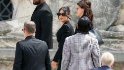 US celebrity Kim Kardashian arrives to the Assize Court for the trial during which she will  testify over the 2016 robbery that saw her relieved of millions of dollars' worth of jewellery at gunpoint at  in Paris, on May 13, 2025. The trial of this sensational nine million euro jewellery robbery opened in Paris on April 28, 2025. (Photo by Alain JOCARD / AFP) (Photo by ALAIN JOCARD/AFP via Getty Images)          