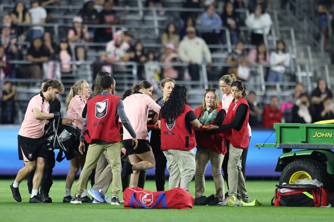 King was stretchered off the field after collapsing during the game.