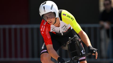 TIRANA, ALBANIA - MAY 10: Dion Smith of New Zealand and Team Intermarche - Wanty competes during the 108th Giro d'Italia 2025, Stage 2 a 13.7km individual time trial stage from Tirana to Tirana / #UCIWT / on May 10, 2025 in Tirana, Albania. (Photo by Tim de Waele/Getty Images)