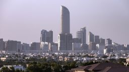 This picture shows a view of the Abu Dhabi skyline on May 14, 2025.
