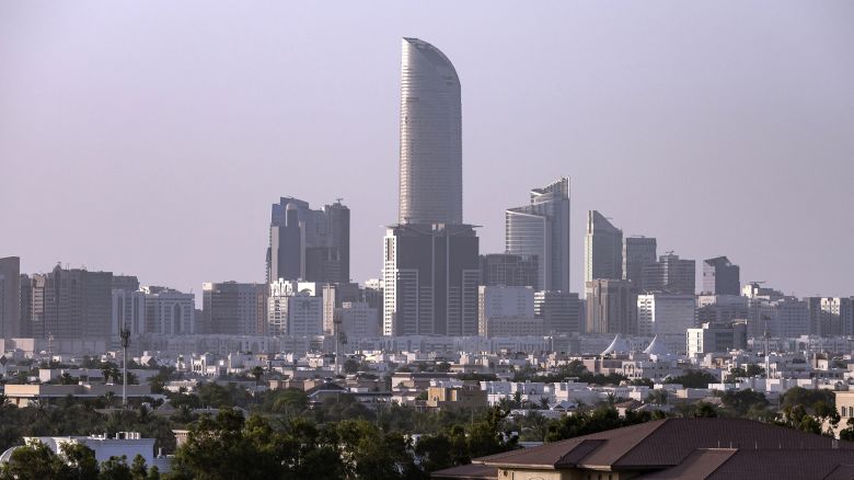 This picture shows a view of the Abu Dhabi skyline on May 14, 2025.