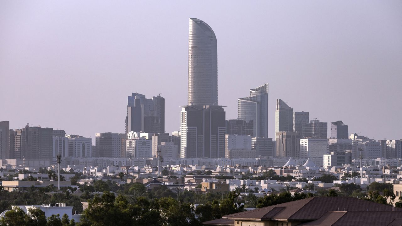 This picture shows a view of the Abu Dhabi skyline on May 14, 2025.