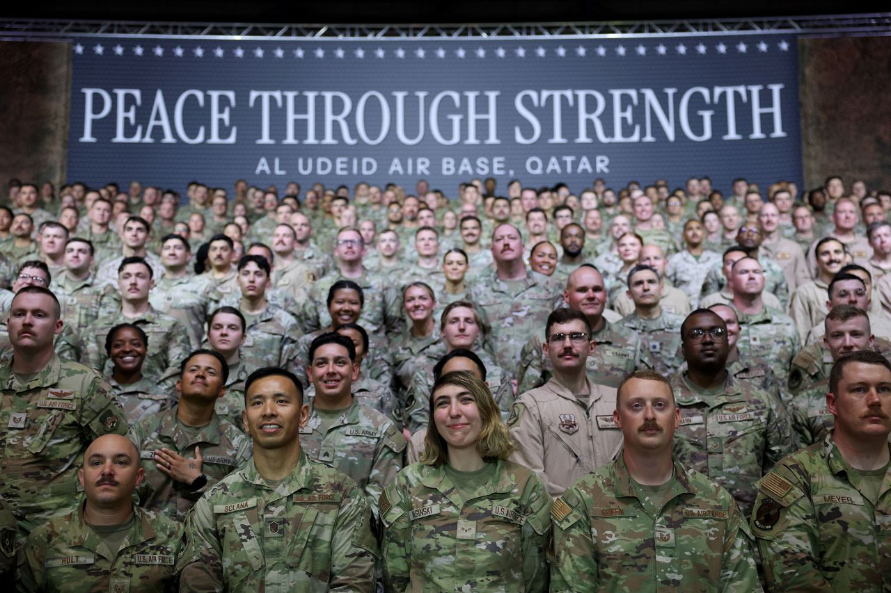 Military personnel at the Al Udeid Air Base in Doha, Qatar, on Thursday.