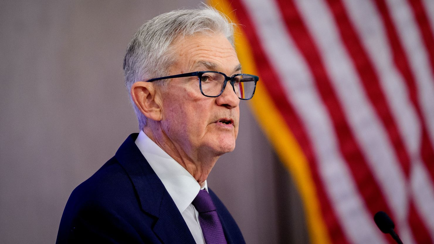 Federal Reserve Chair Jerome Powell speaks at the Thomas Laubach Research Conference held by the Federal Reserve Board of Governors on May 15, 2025, in Washington, DC.
