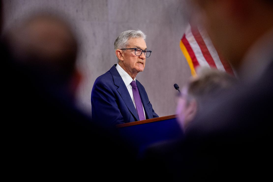 Fed Chair Jerome Powell speaks at the Thomas Laubach Research Conference held by the Federal Reserve Board of Governors on May 15 in Washington, DC. Trump has repeatedly slammed Powell for not lowering interest rates.