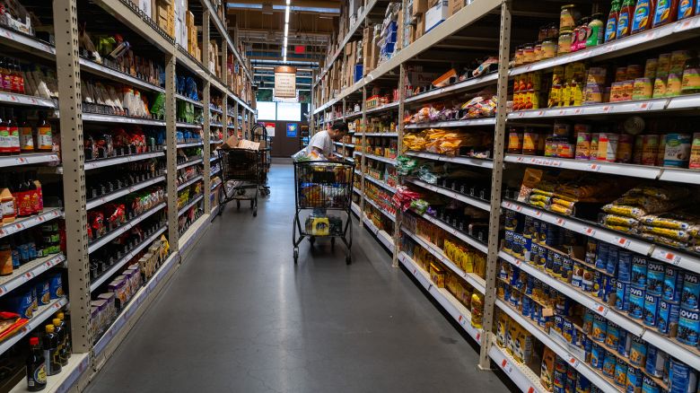 People shop at a grocery store in Brooklyn on May 13 in New York City.