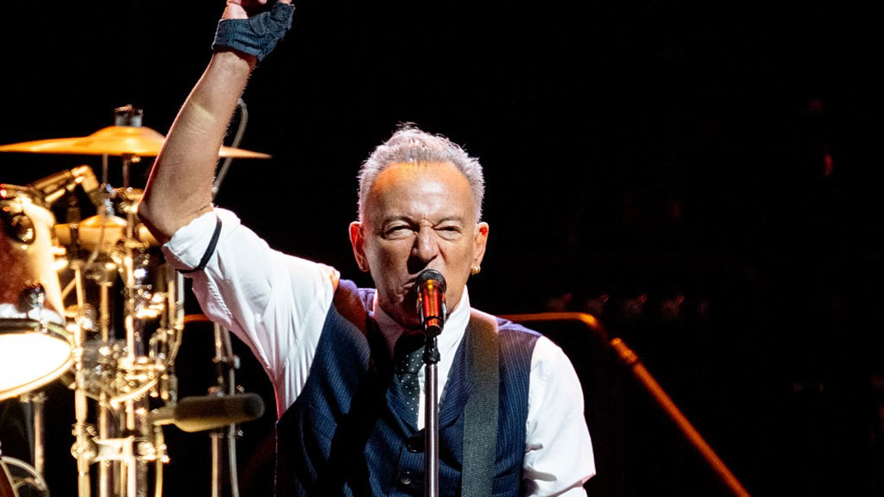 MANCHESTER, ENGLAND - MAY 14: Bruce Springsteen performs during the first night of 'The Land of Hopes and Dreams' tour at Co-op Live on May 14, 2025 in Manchester, England. (Photo by Shirlaine Forrest/Getty Images)