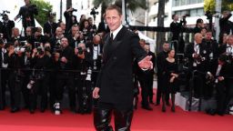 TOPSHOT - Swedish actor Alexander Skarsgard arrives for the screening of the film "Pillion" at the 78th edition of the Cannes Film Festival in Cannes, southern France, on May 18, 2025. (Photo by Sameer AL-DOUMY / AFP) (Photo by SAMEER AL-DOUMY/AFP via Getty Images)          