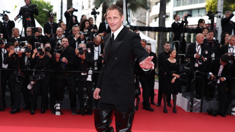 Alexander Skarsgård flips the script on thigh-high leather boots at Cannes