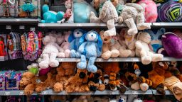 AUSTIN, TEXAS - MAY 15: Toys are displayed on shelves in a Walmart Supercenter on May 15, 2025 in Austin, Texas. Walmart surpassed first-quarter earnings estimate, while falling short of quarterly sales. Chief Financial Officer John David Rainey has said that consumers could begin to see price hikes as early as later this month due to the various newly enacted Trump administration tariffs.