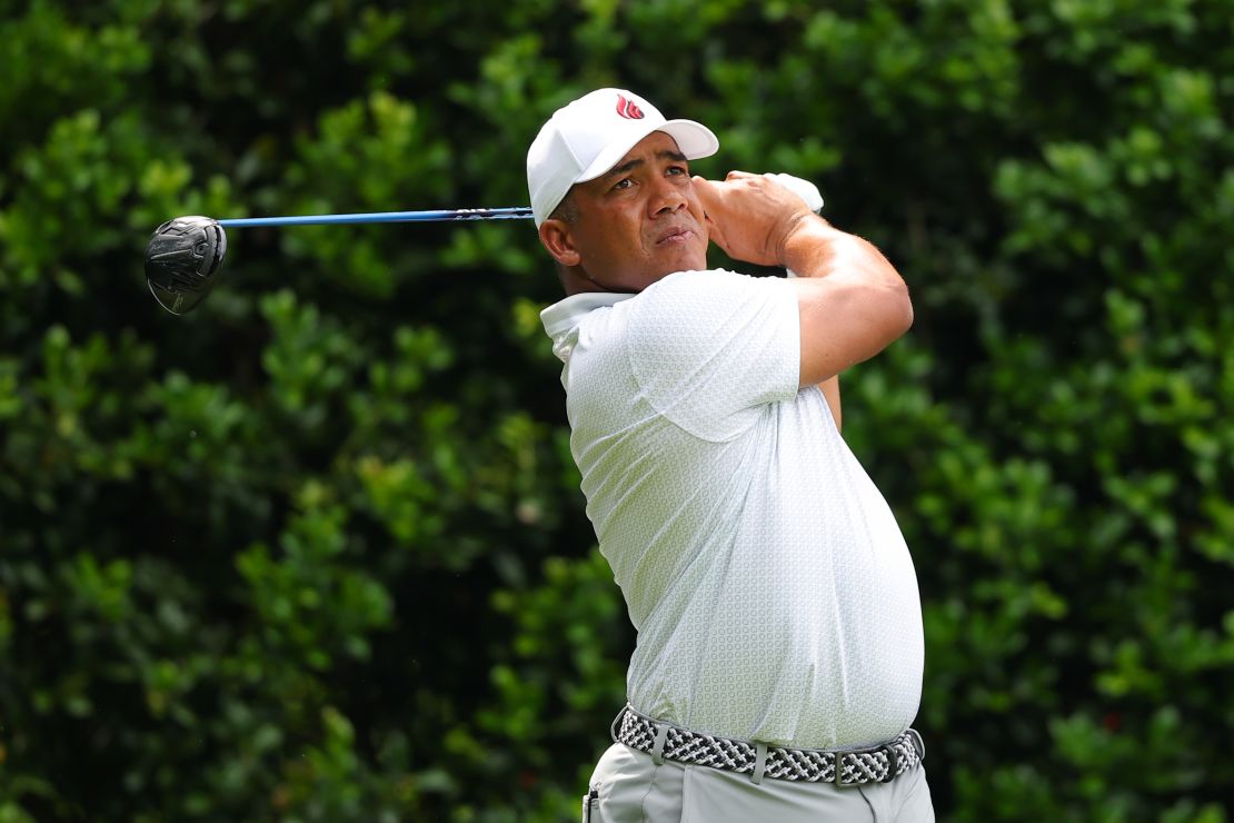 Jhonattan Vegas becomes the first player representing Venezuela to lead/co-lead a round at a major after finishing 7-under on Thursday.