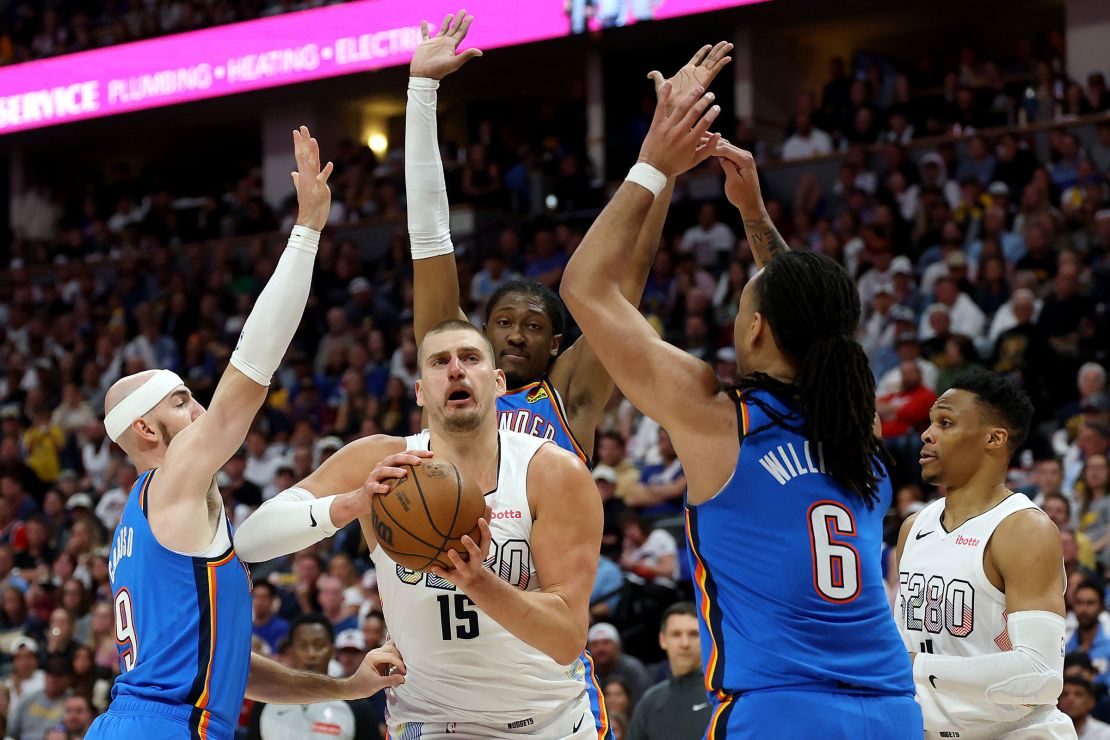 Jokić led the Nuggets in scoring in Game 6.