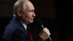 In this pool photograph distributed by the Russian state agency Sputnik, Russian President Vladimir Putin talks with students at the Sirius Educational Center in Sochi on May 19, 2025, after a telephone conversation with US President Donald Trump. (Photo by Alexander KAZAKOV / POOL / AFP) (Photo by ALEXANDER KAZAKOV/POOL/AFP via Getty Images)          