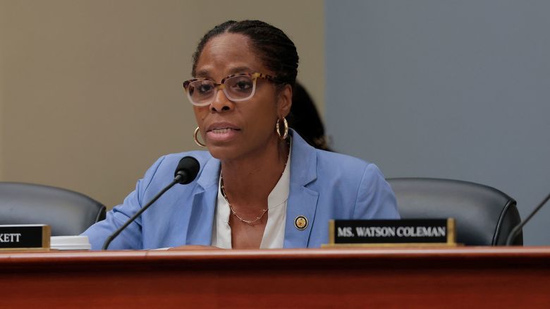 Del. Stacey Plaskett speaks during a mark up meeting with the House Budget Committee on Capitol Hill on May 16, in Washington, DC.