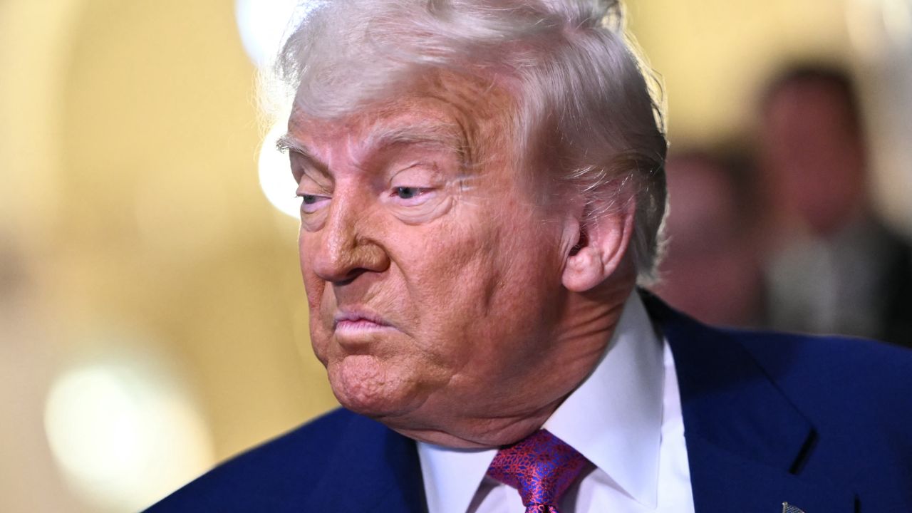 US President Donald Trump speaks to reporters as he arrives for a House Republican meeting at the US Capitol in Washington, DC on May 20, 2025. US President Donald Trump rallied Republicans on Capitol Hill Tuesday to back a so-called "big, beautiful bill" that is likely to increase the yawning budget deficit and cut health care for millions of Americans. (Photo by Mandel NGAN / AFP) (Photo by MANDEL NGAN/AFP via Getty Images)