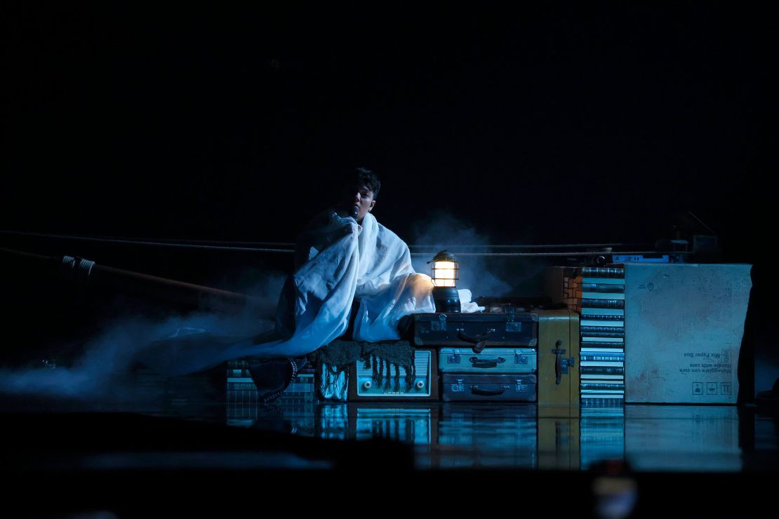 JJ, representing Austria, performs on stage during the Grand Final of the 69th Eurovision Song Contest Opening Ceremony in Basel, Switzerland.