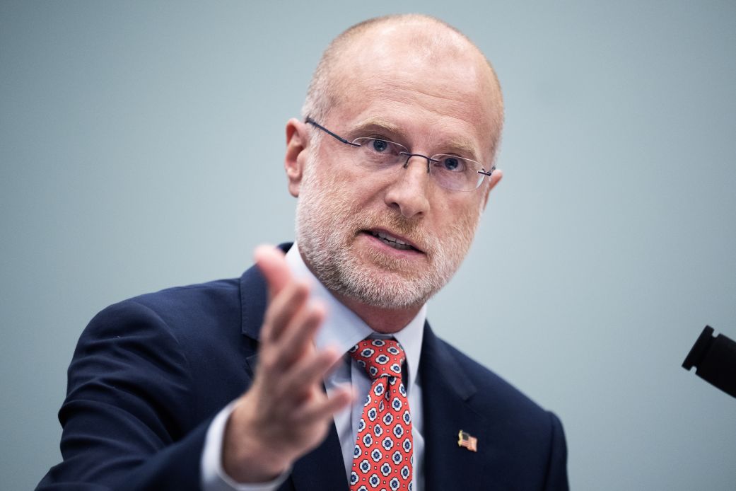 FCC Chairman Brendan Carr testifies during the House Appropriations Subcommittee on Financial Services and General Government hearing on oversight of the Federal Communications Commission on May 21.