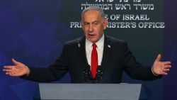 Israeli Prime Minister Benjamin Netanyahu gives a press conference in Jerusalem on May 21, 2025. Netanyahu said on May 21 that he was ready for a "temporary ceasefire" to guarantee the return of hostages held in Gaza, of whom 20 are "certainly" alive. (Photo by Ronen Zvulun / POOL / AFP) (Photo by RONEN ZVULUN/POOL/AFP via Getty Images)          