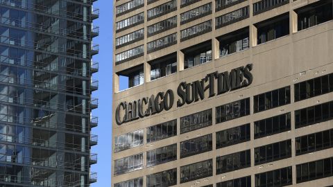The Chicago Sun-Times building seen from West Wacker Drive in Chicago on March 2, 2016.