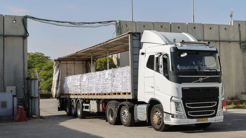 Aid trickles into Gaza for first time in weeks as UN says it’s ‘nowhere near enough’