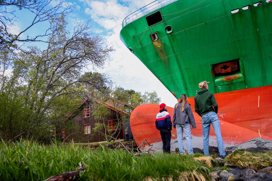 Norwegian man sleeps through massive container ship running aground on his front lawn