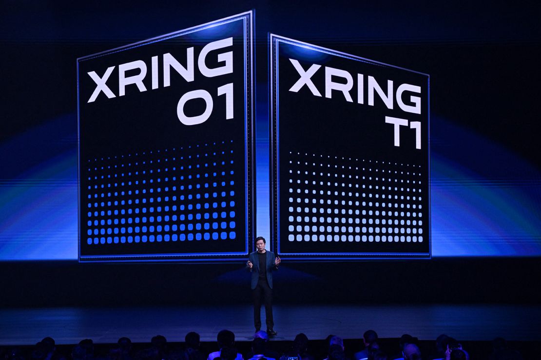 Lei Jun, co-founder and CEO of Xiaomi, speaks during the launching of Xiaomi's XRING O1 chipset