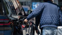 A customer refuels a car at a Chevron gas station in San Francisco, California, US, on Thursday, May 22, 2025.