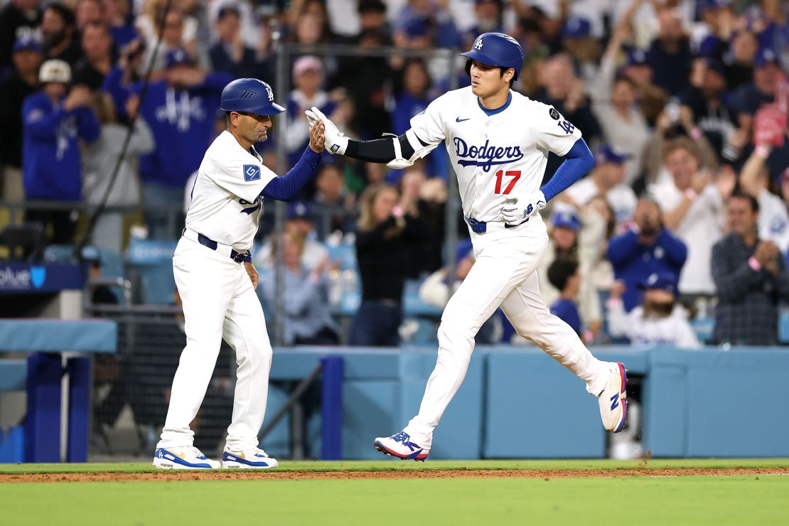 Ohtani (No. 17) has shone despite the Dodgers' poor run of recent results.