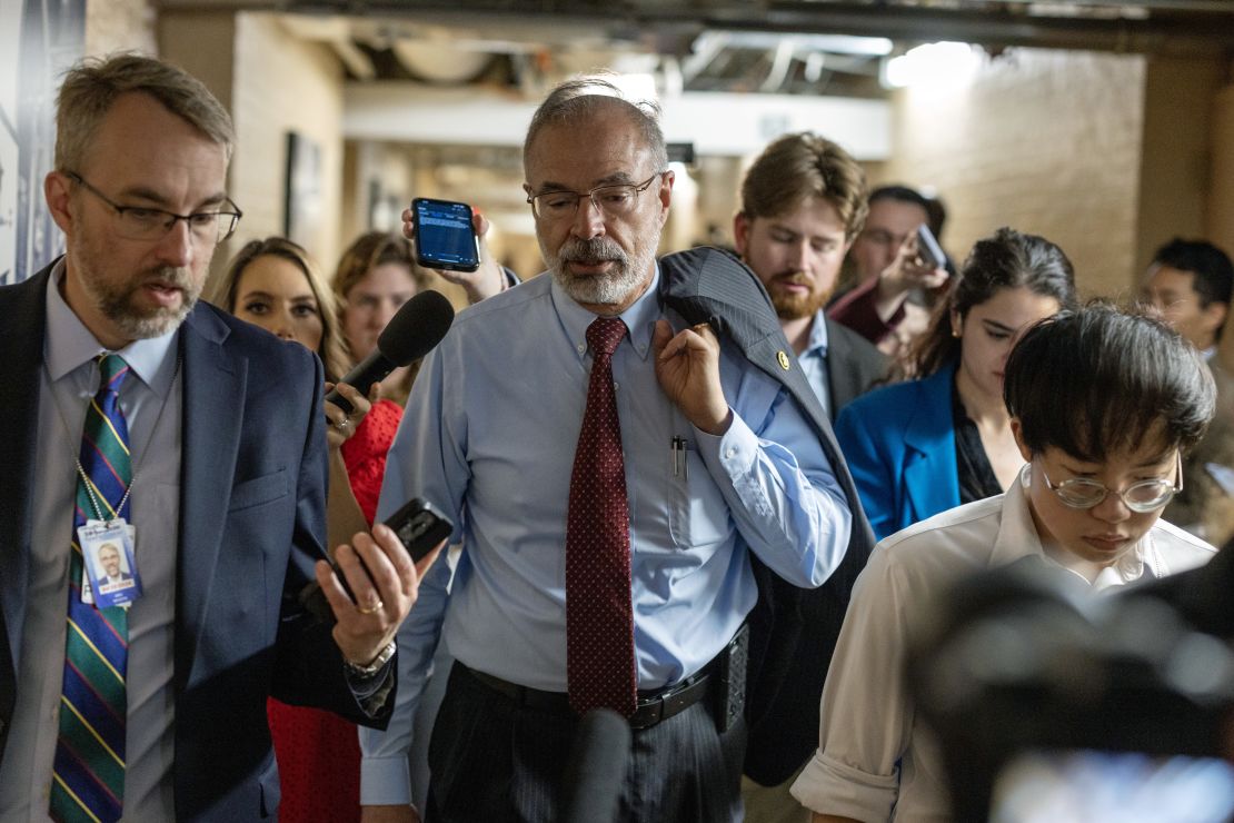 WASHINGTON, DC - MAY 20: House Freedom Caucus chair Rep. Andy Harris (R-MD) arrives for a House Republican meeting at the U.S. Capitol on May 20, 2025 in Washington, DC. U.S. President Donald Trump will join conservative House lawmakers to help push through their budget bill after it advanced through the House Budget Committee on Sunday evening. (Photo by Tasos Katopodis/Getty Images)