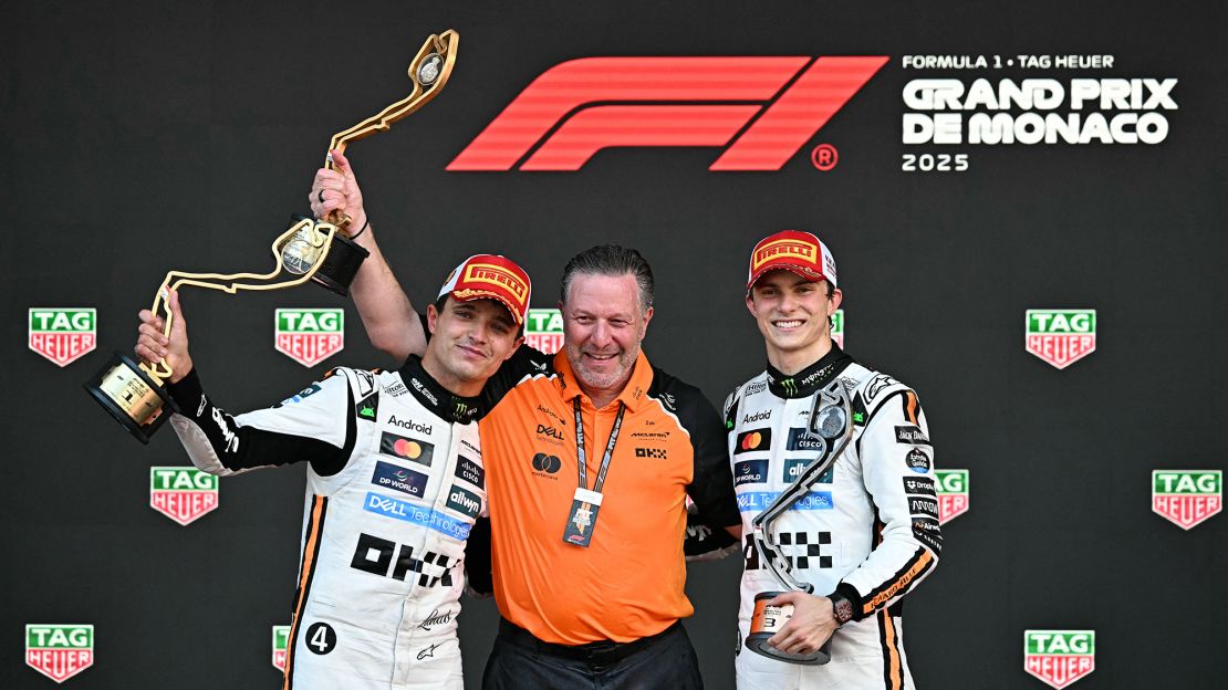 Norris (left) is looking to win on home soil at the British Grand Prix for the first time, but his teammate Piastri (right) will be looking to pip him to the top of the podium.