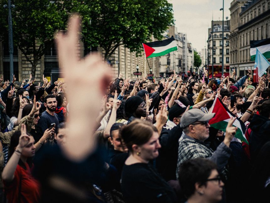 Crowds at a pro-Palestinian rally in Paris, France, on May 25.