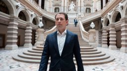 Austria's former Chancellor Sebastian Kurz leaves the court after the hearing of his appeal against his conviction for giving false testimony, on May 26, 2025 in Vienna, Austria.