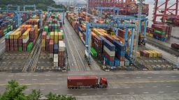 Contenedores en el puerto de Ningbo-Zhoushan, en la provincia oriental china de Zhejiang, en mayo.