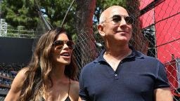 MONTE-CARLO, MONACO - MAY 25: Jeff Bezos and Lauren Sanchez during the F1 Grand Prix of Monaco at Circuit de Monaco on May 25, 2025 in Monte-Carlo, Monaco. (Photo by Mark Sutton - Formula 1/Formula 1 via Getty Images)