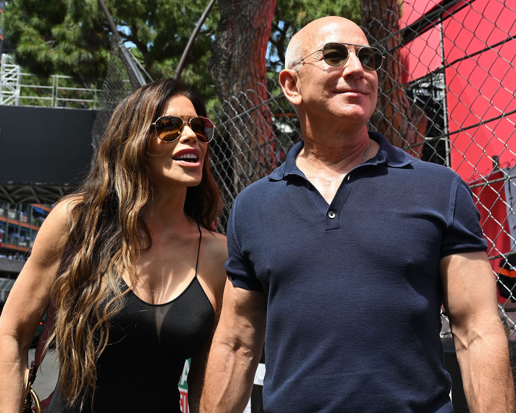 Jeff Bezos and Lauren Sanchez shown here at the F1 Grand Prix of Monaco, May 2025.