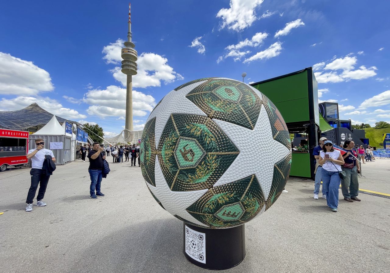 Fans visit the Champions Festival Village in Munich.
